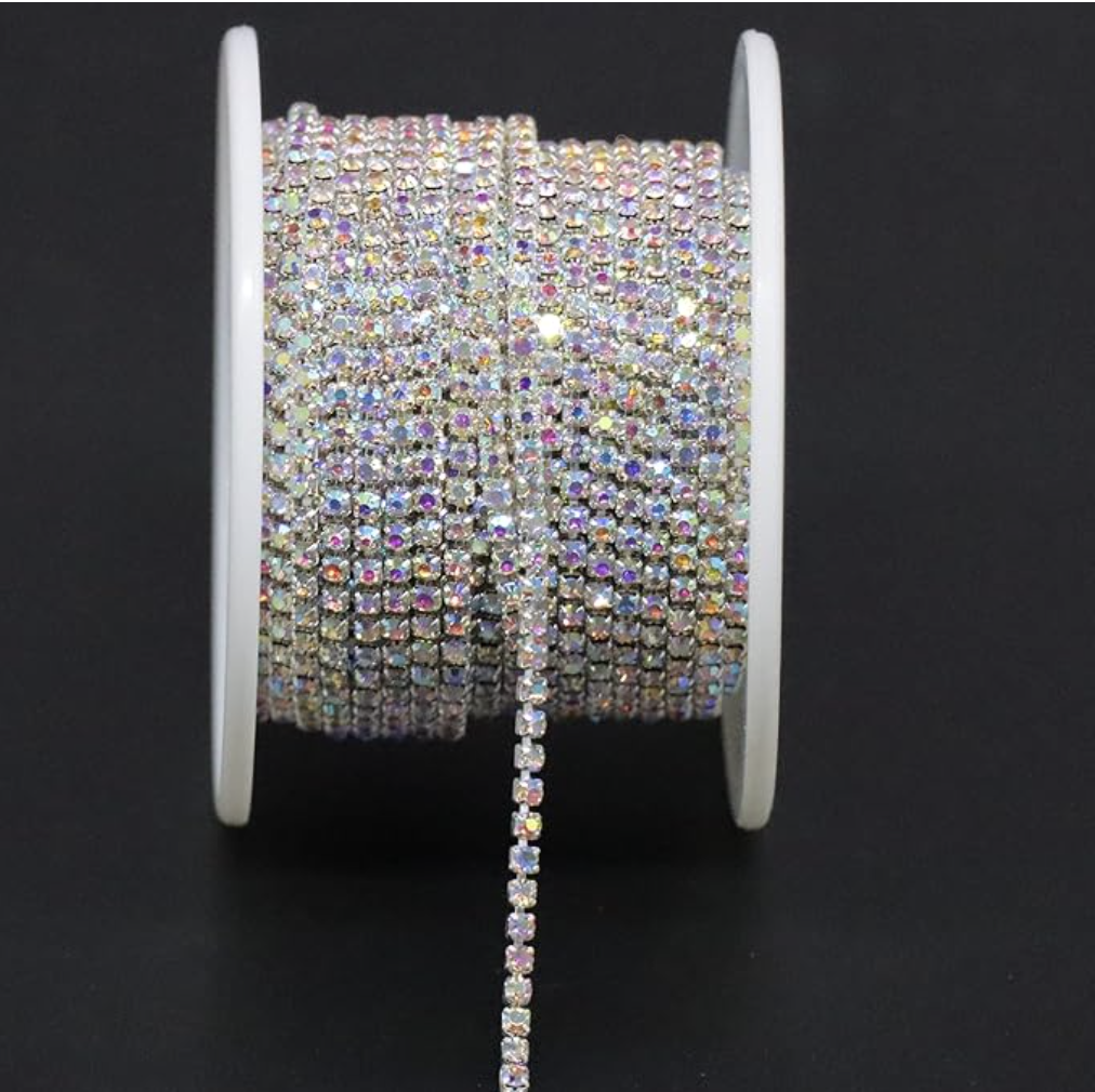 AB Bling Trim Rolls 2mm Silver