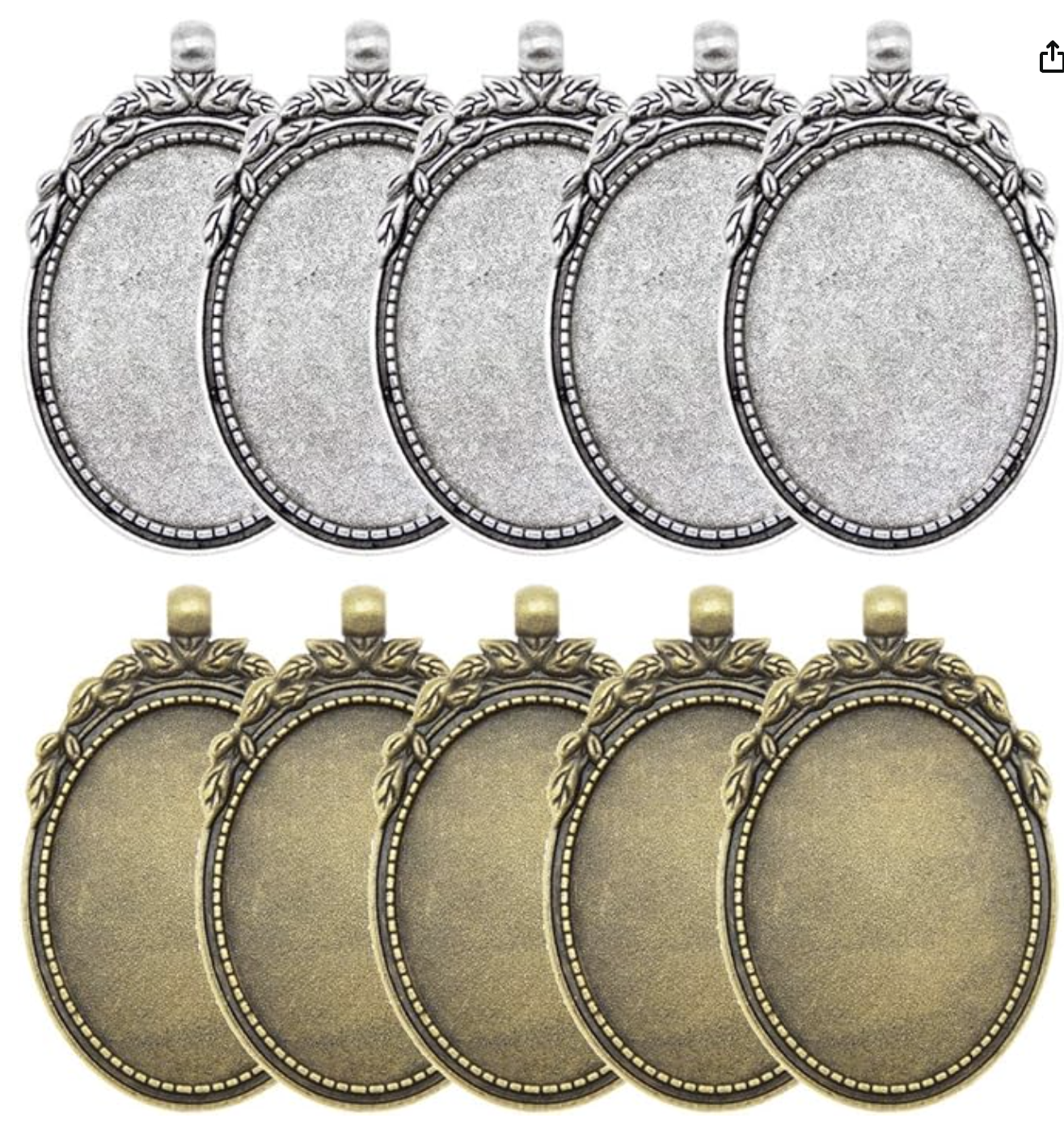 30x40mm Oval Bezels Bronze and Silver