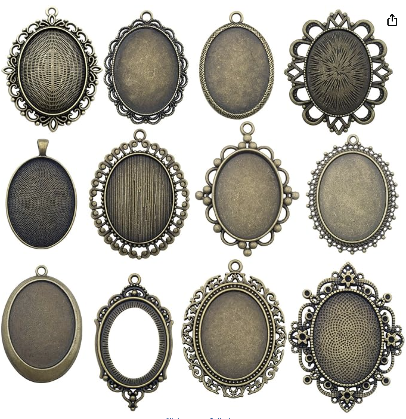 30x40mm Oval Antique Bronze Bezels