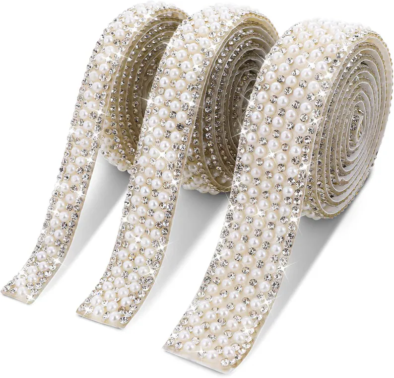 Rolls of Adhesive Bling with Pearls
