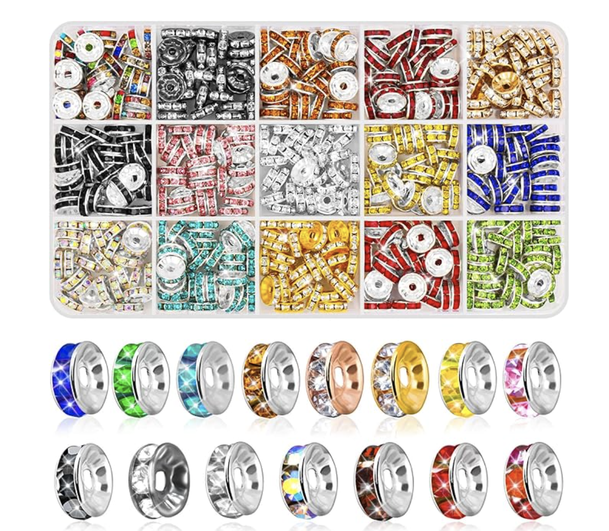 Rhinestone Spacer Beads with Large Holes