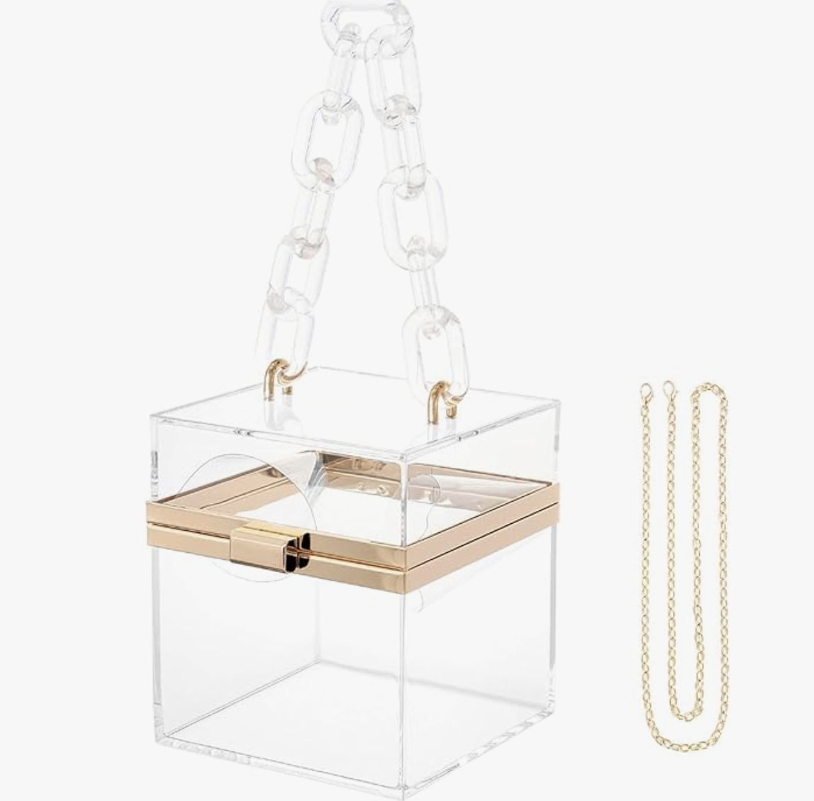 Square Acrylic Purse (with chain & acrylic handles)