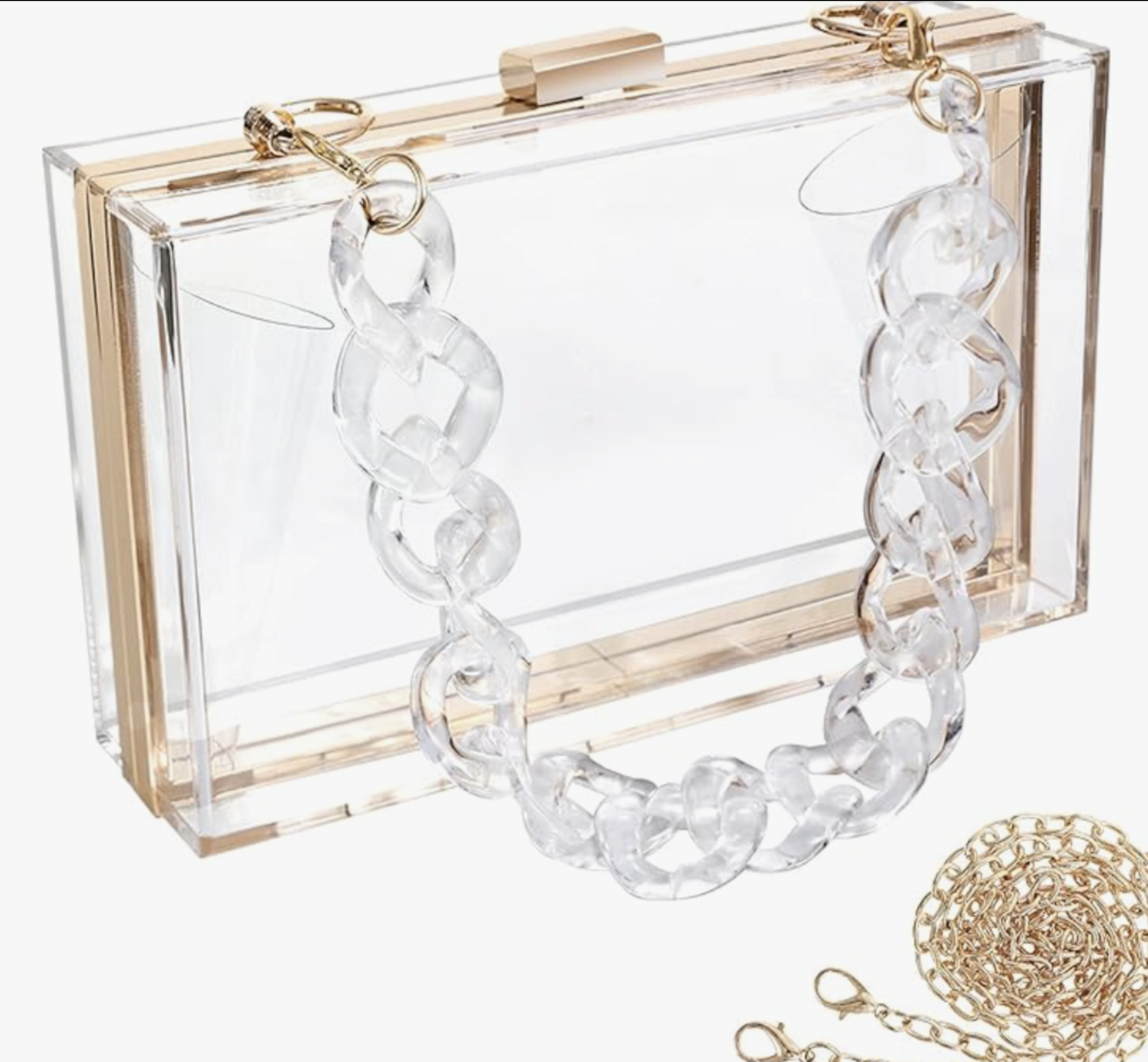 Acrylic Purse - Rectangle with Chain & Handles
