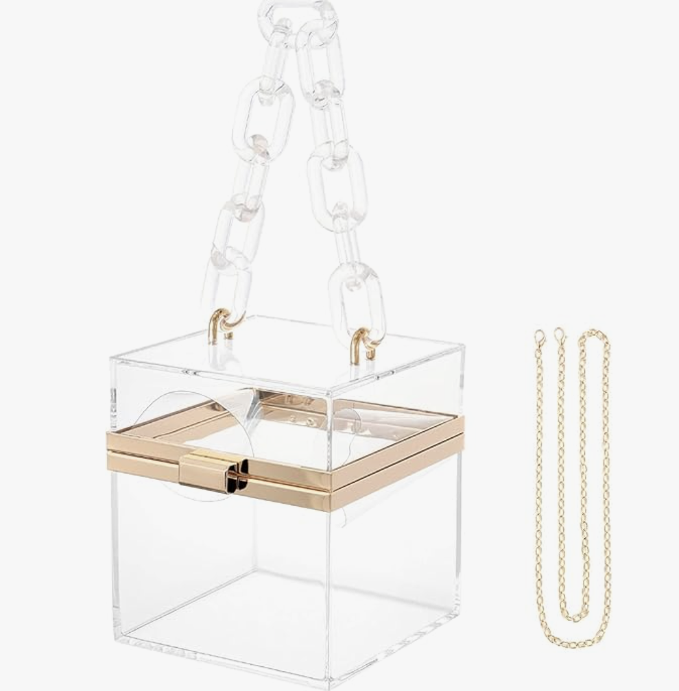 Acrylic Purse - Square with Chain & Handles
