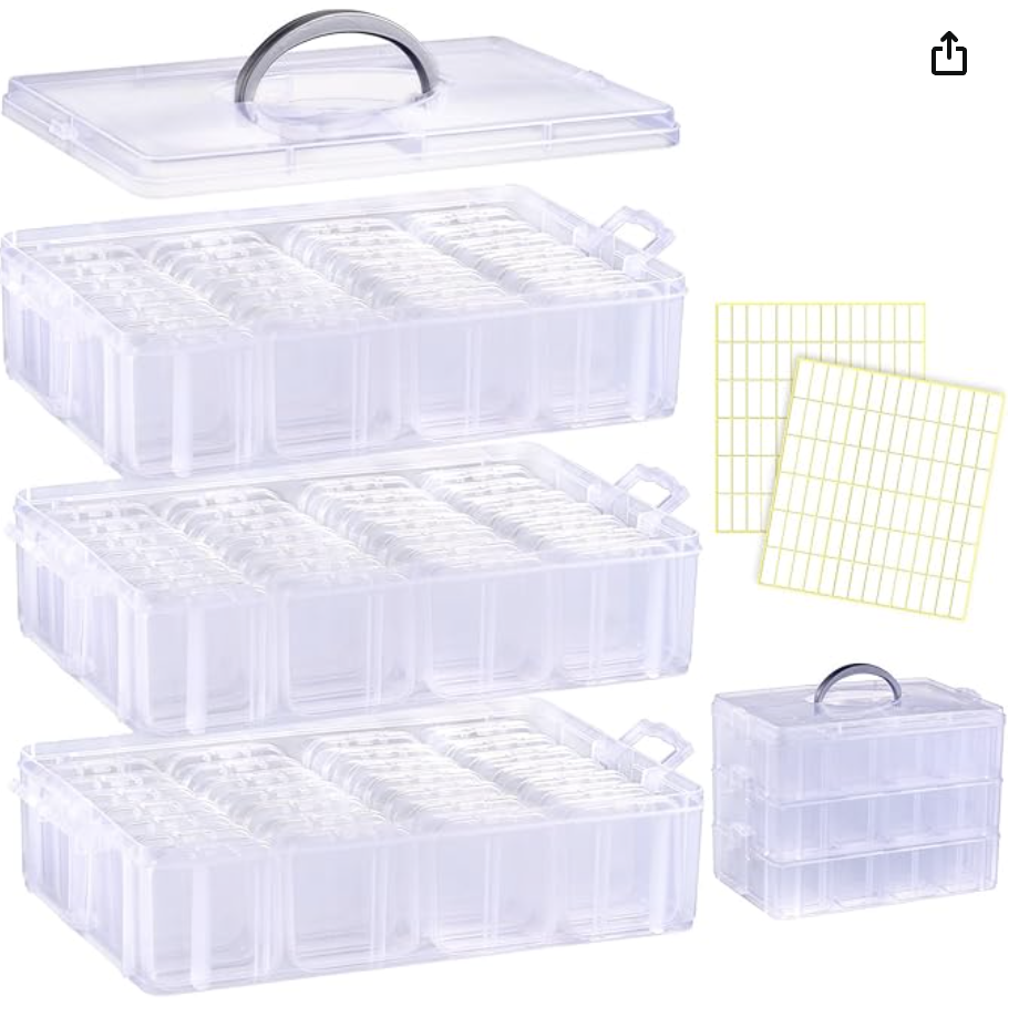 Rhinestone Storage Container with Individual Compartments