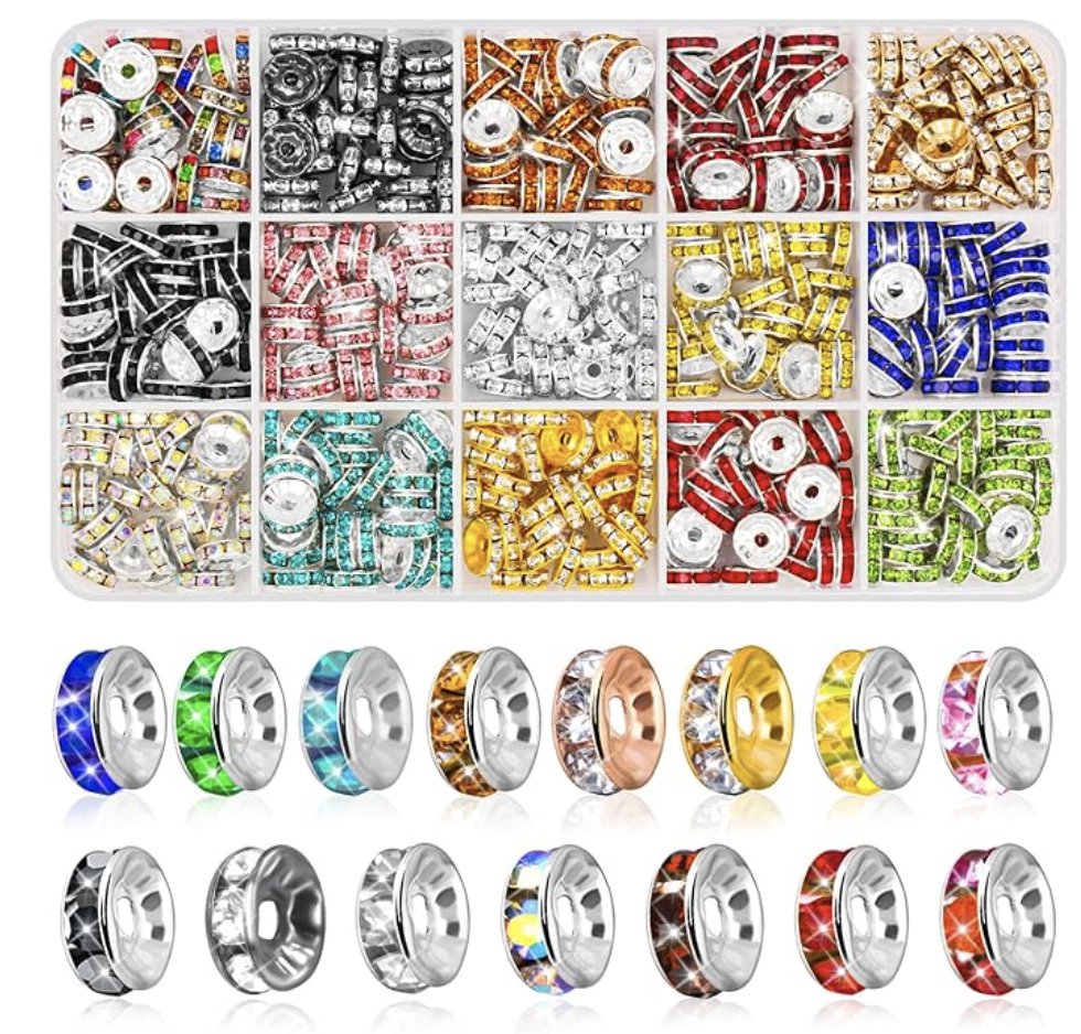 Rhinestone Spacer Beads with Large Holes